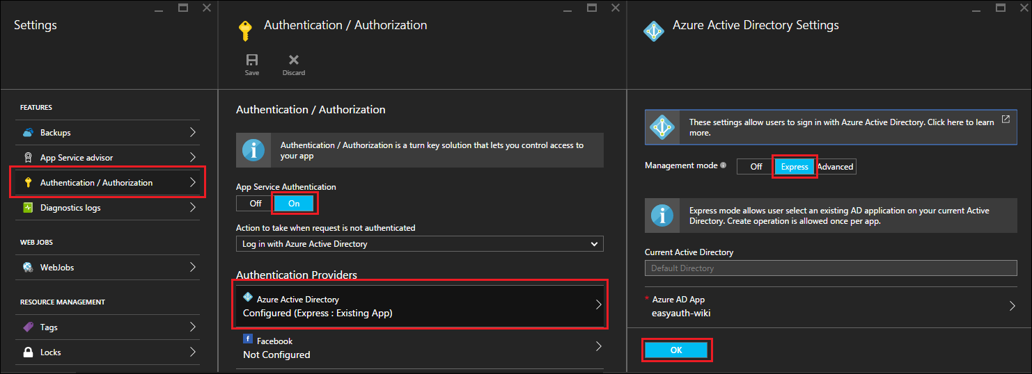 Enable AAD Authentication